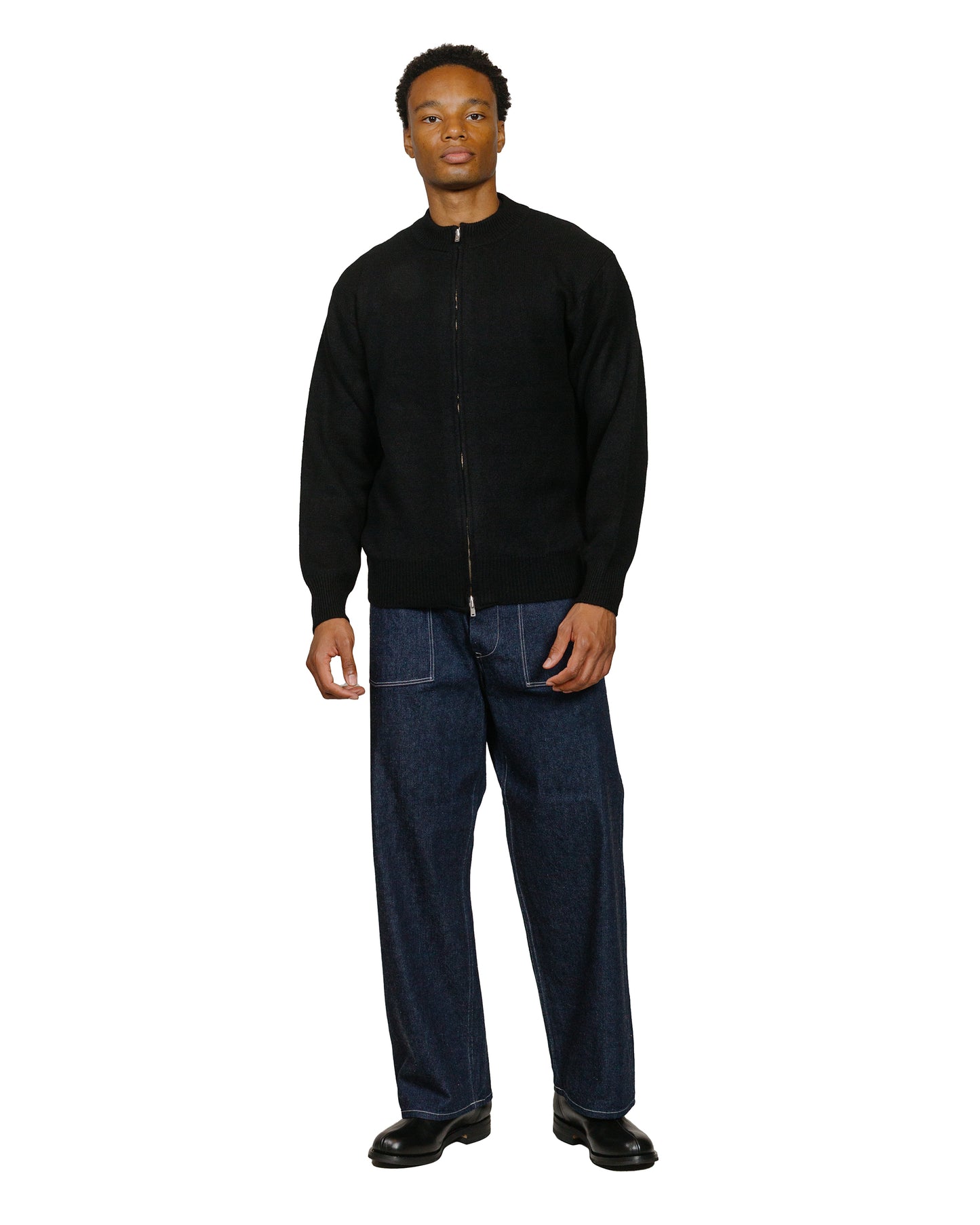 Phigvel Mil Denim Fatigue Trousers Indigo model full