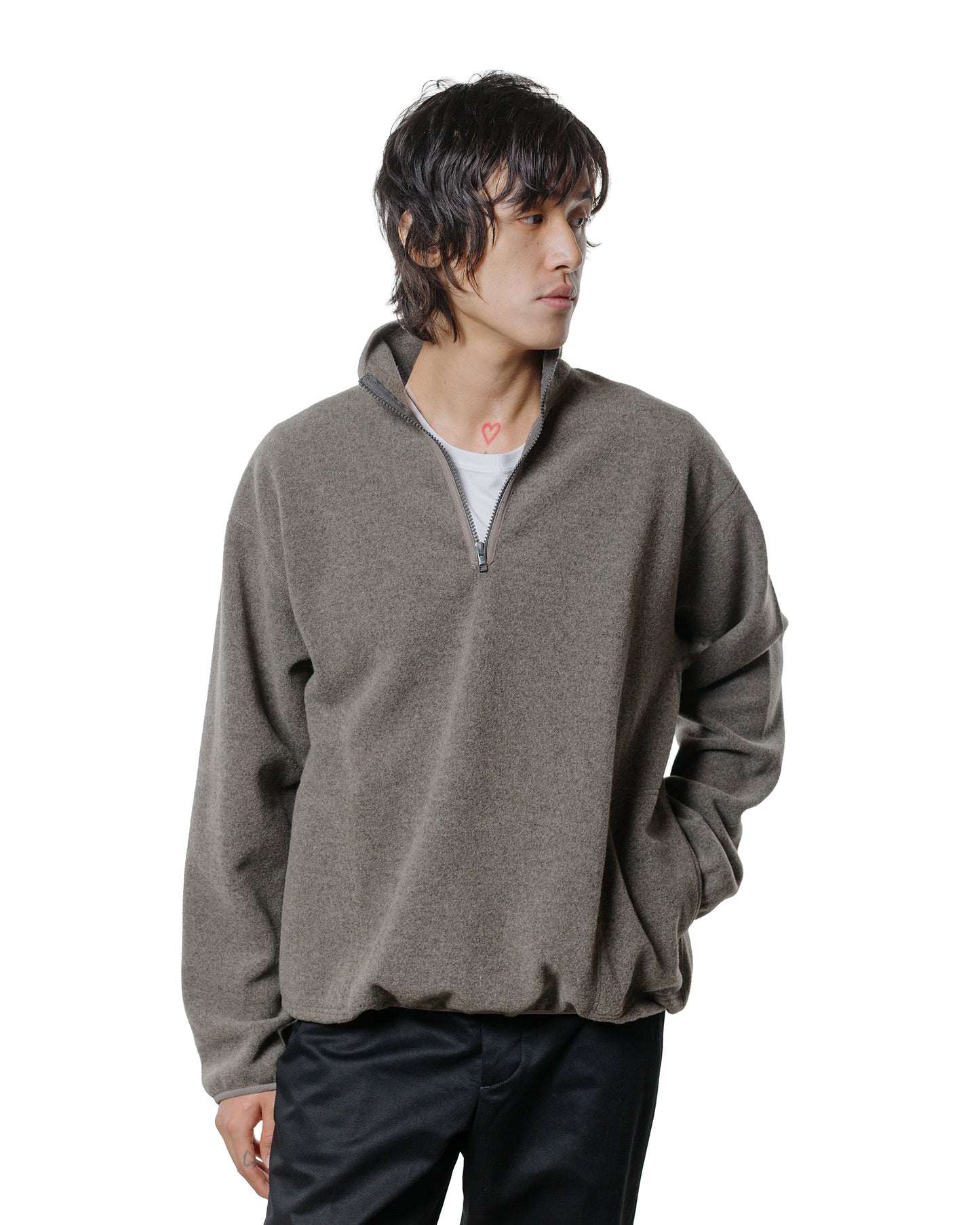 Phigvel Pullover Fleece Jacket Beige Gray