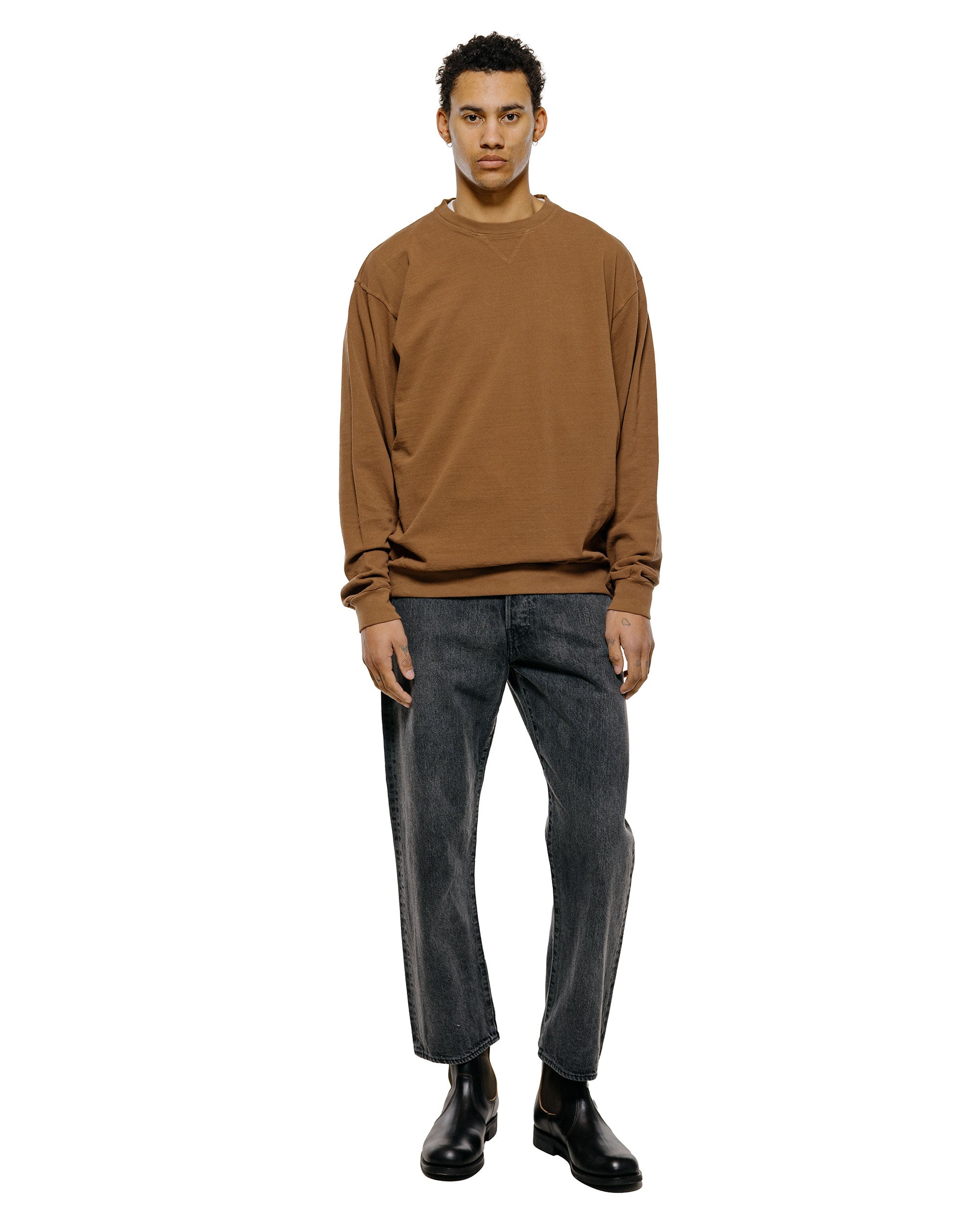 トップス PHIGVEL SEED STITCH LONG SLEEVE TOP Phigvel Seed Stitch Sleeve LS Smoke Brown