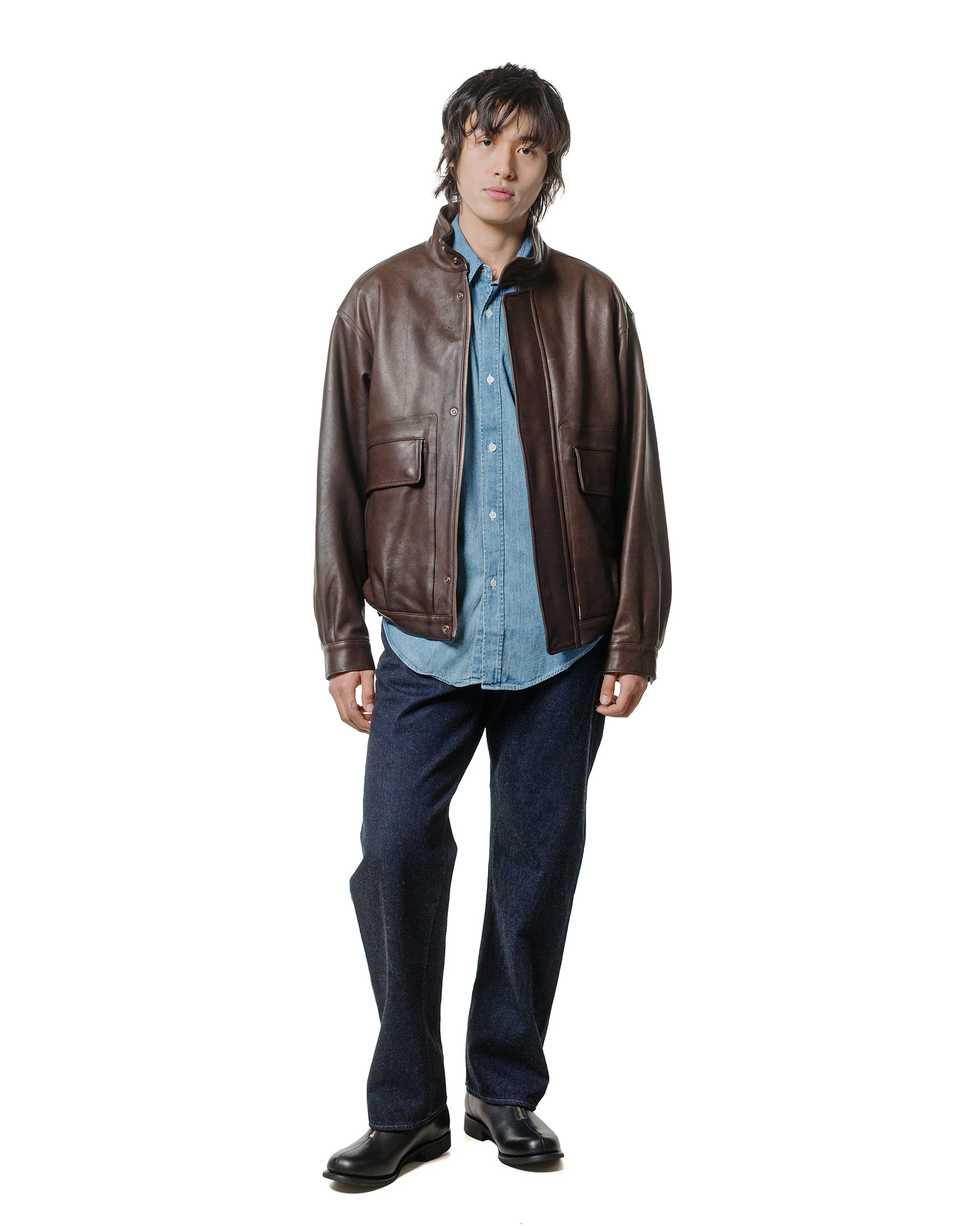 Phigvel Sheepleather Sporting Blouson Dark Brown