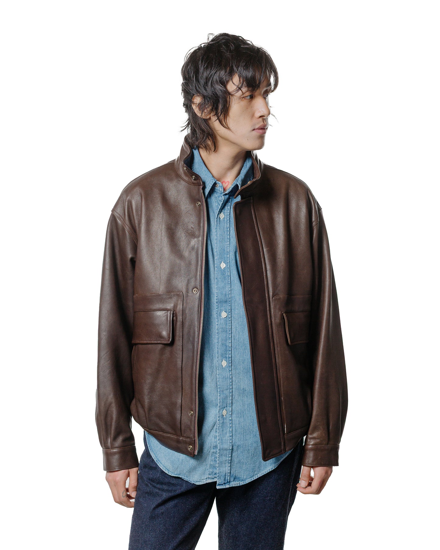 Phigvel Sheepleather Sporting Blouson Dark Brown