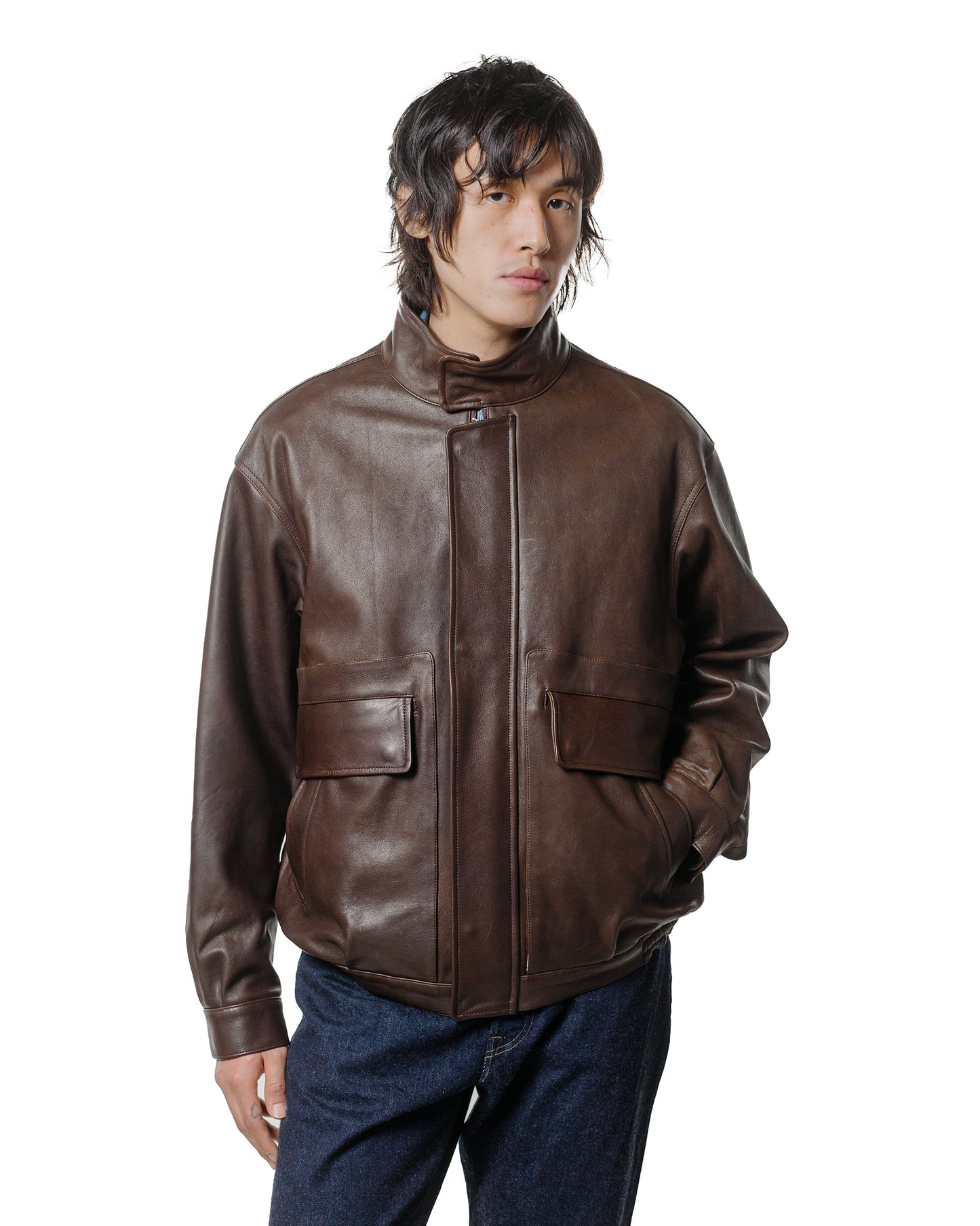 Phigvel Sheepleather Sporting Blouson Dark Brown