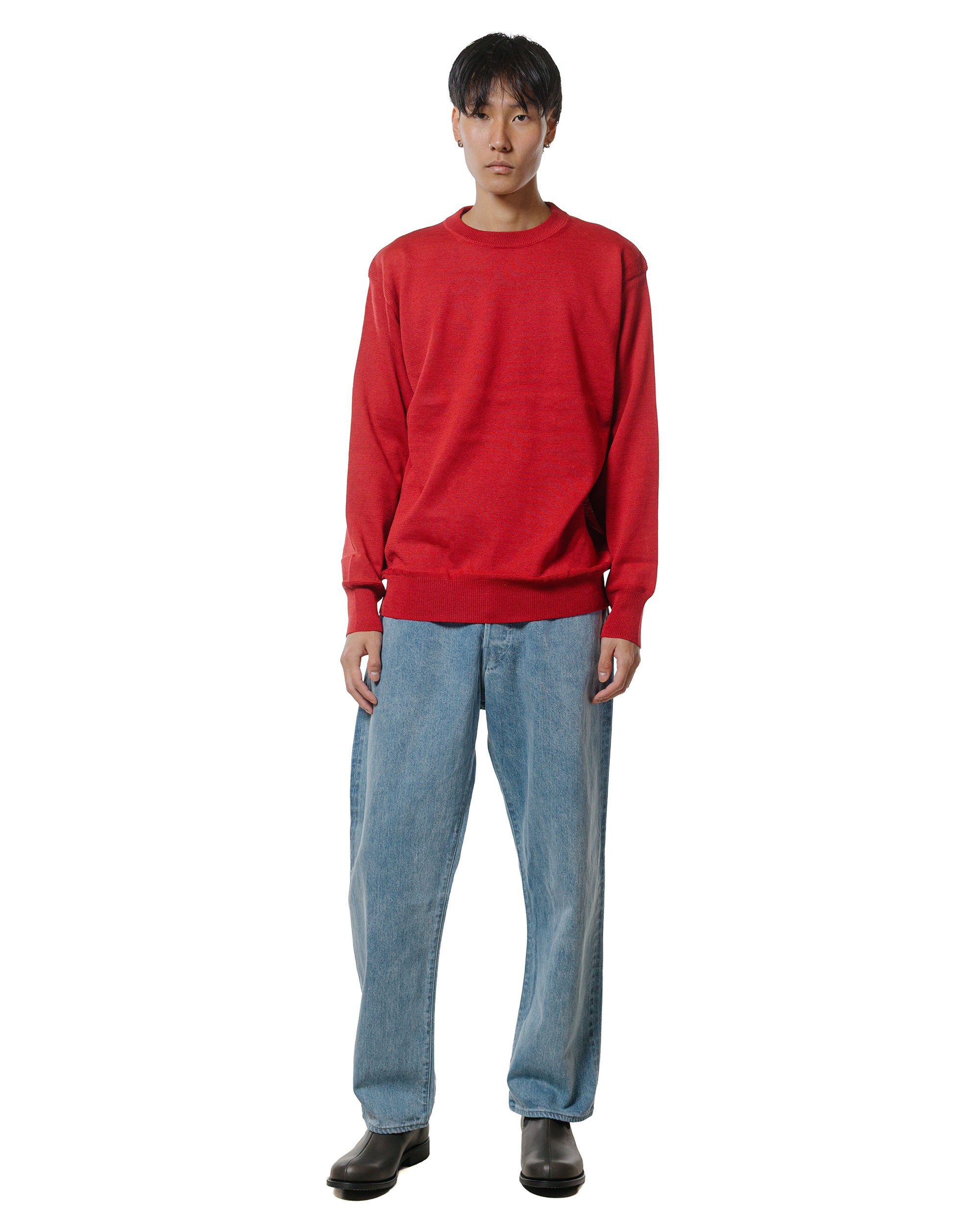 トップス PHIGVEL W/L Crewneck Knit 2025AW Phigvel W/L Crewneck Knit Red