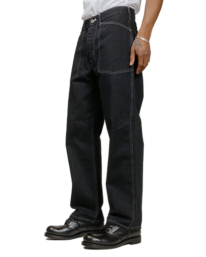 Post O'Alls Army Pants Herringbone Denim Black model front