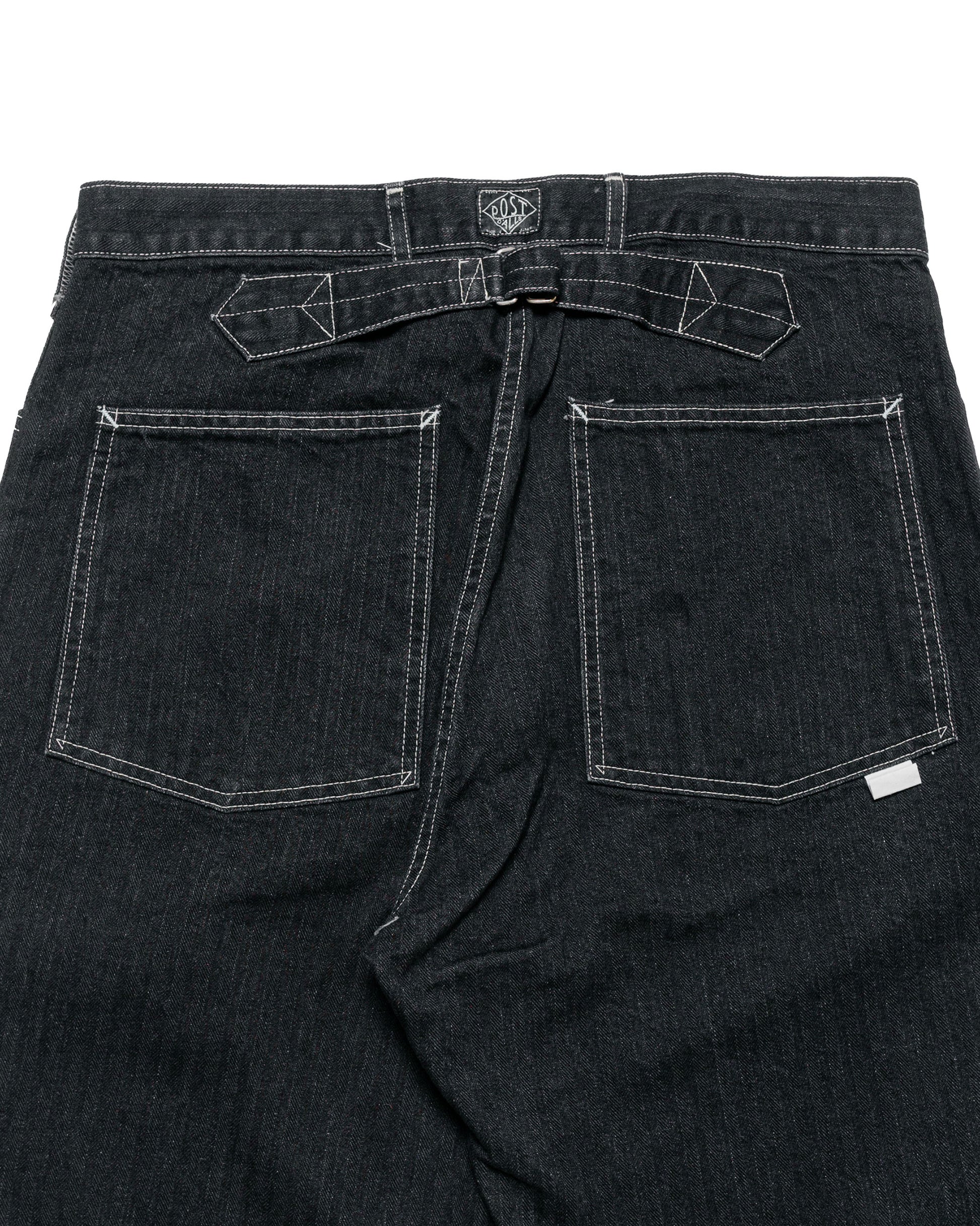 Post O'Alls Army Pants Herringbone Denim Black back