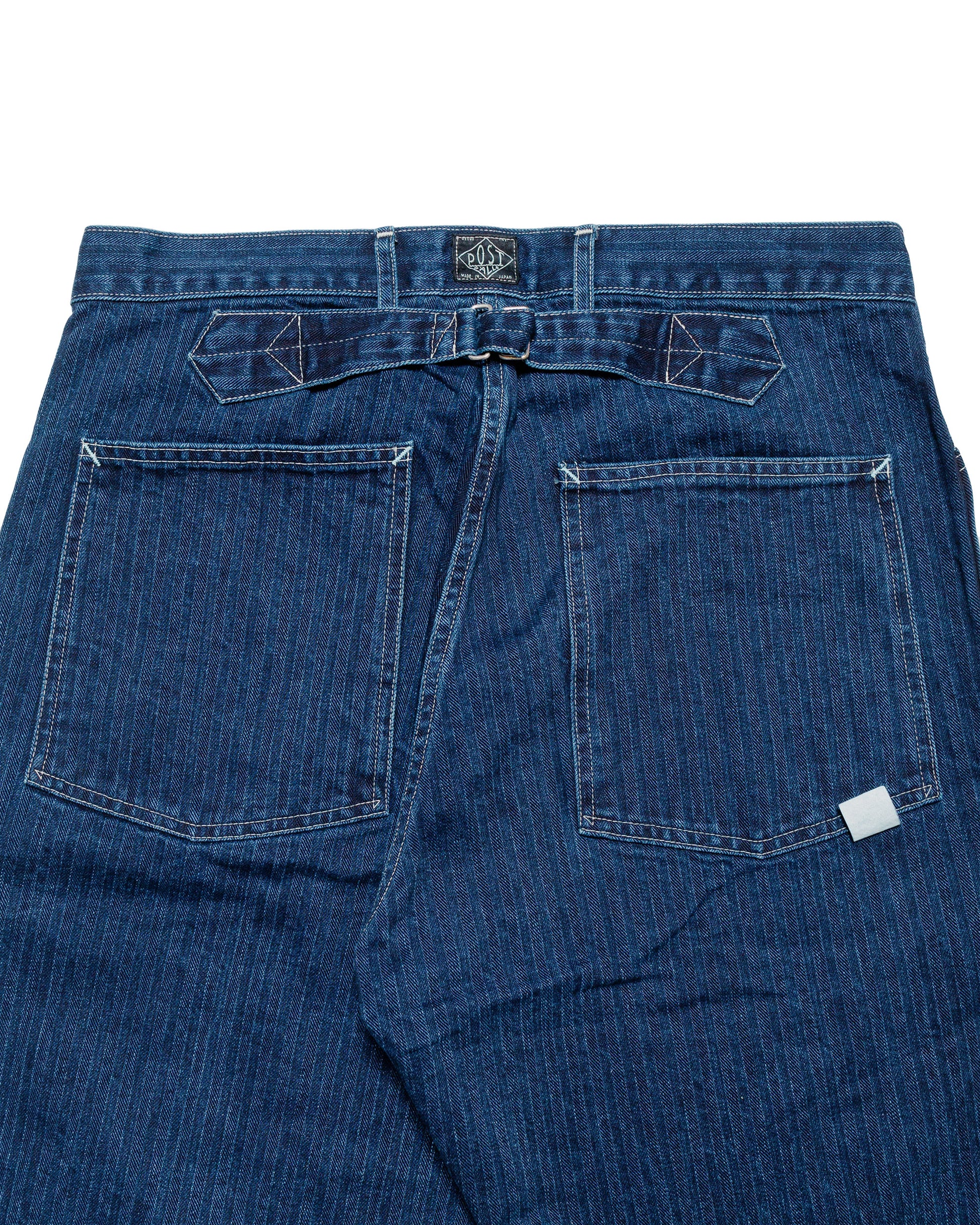 Post O'Alls Army Pants Herringbone Denim Double Indigo close