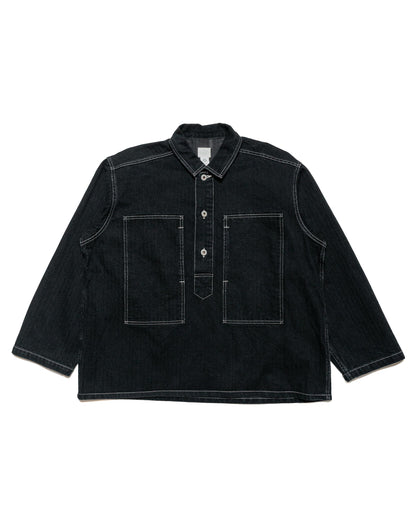 Post O'Alls Army Shirt Herringbone Denim Black