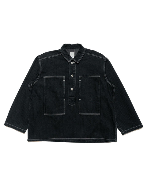 最終　半額以下！post overalls ブラックヘリンボーン　アーミーシャツ トップス