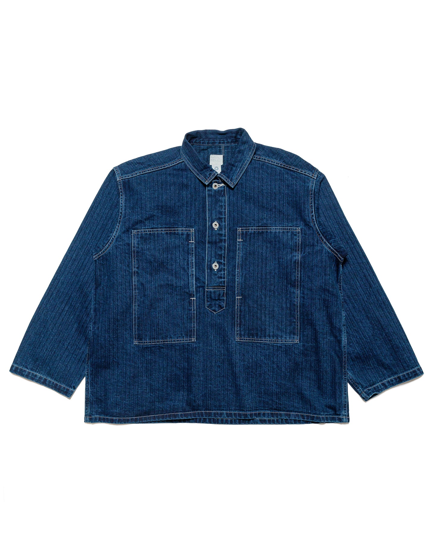 Post O'Alls Army Shirt Herringbone Denim Double Indigo