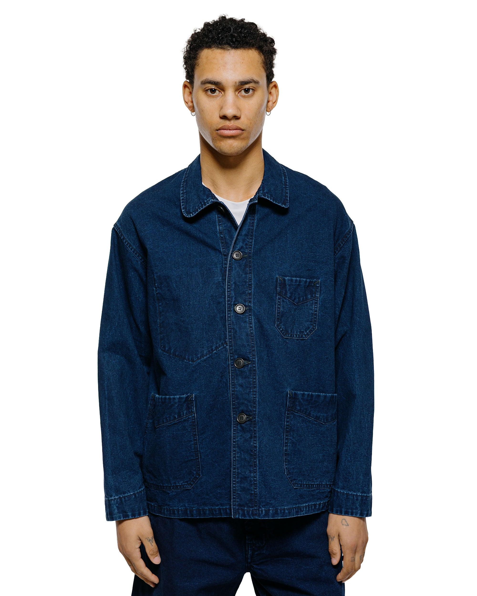 Post O'Alls Mechanic Blouse 8oz. Indigo Denim Deep Wash