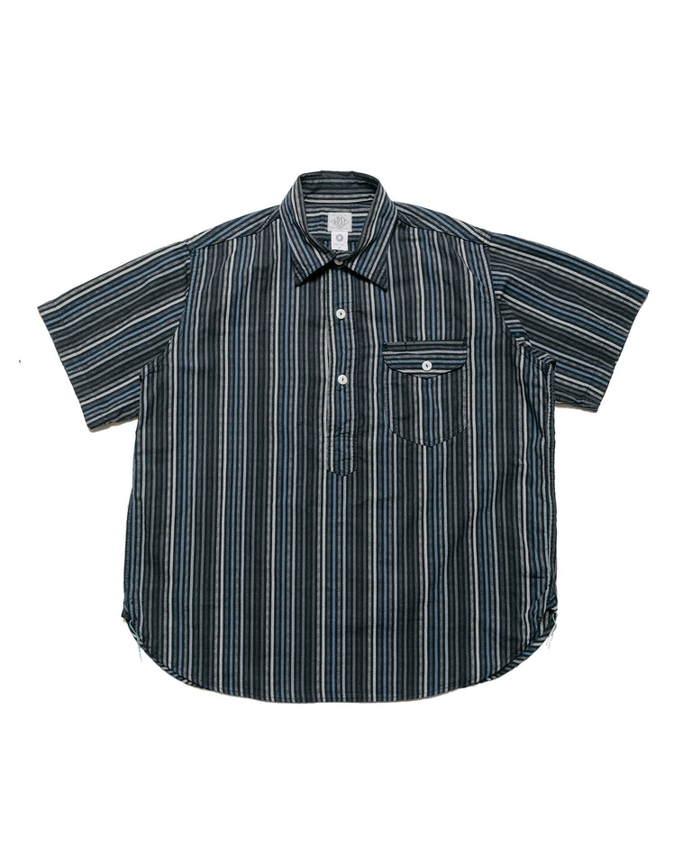 Post O'Alls Pullover Shirt SS Blue Stripe Blues