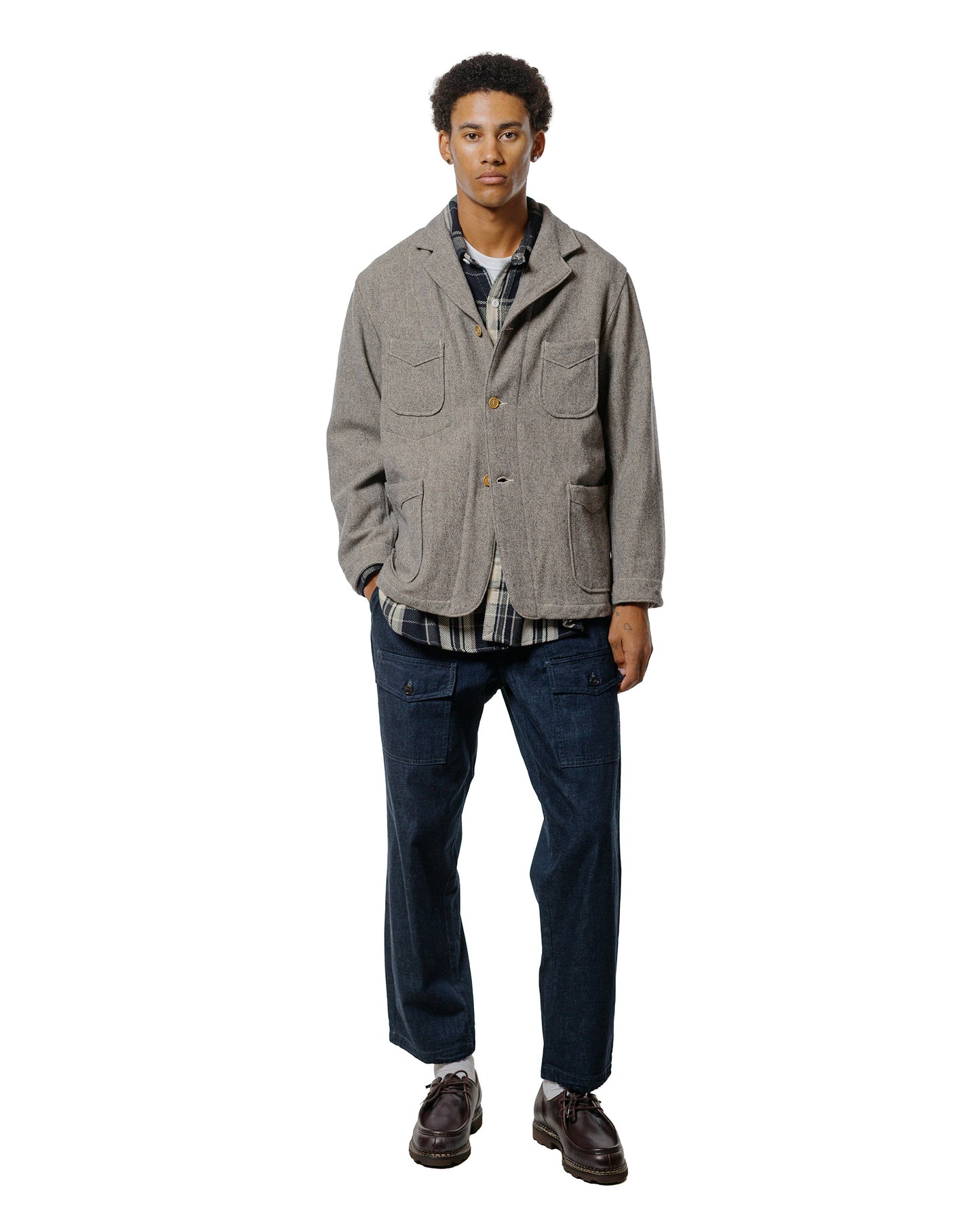 Post O'Alls St. Louis Cotton Flannel Plaid Grey