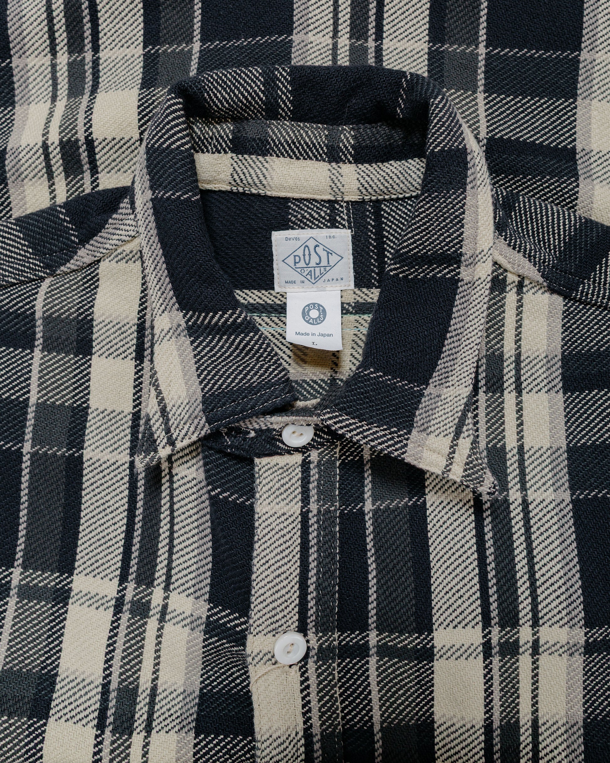 Post O'Alls St. Louis Cotton Flannel Plaid Grey