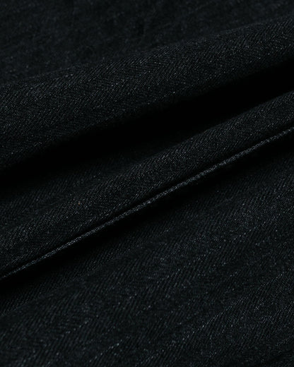 Post O'Alls Stoker's Jacket Herringbone Denim Black fabric