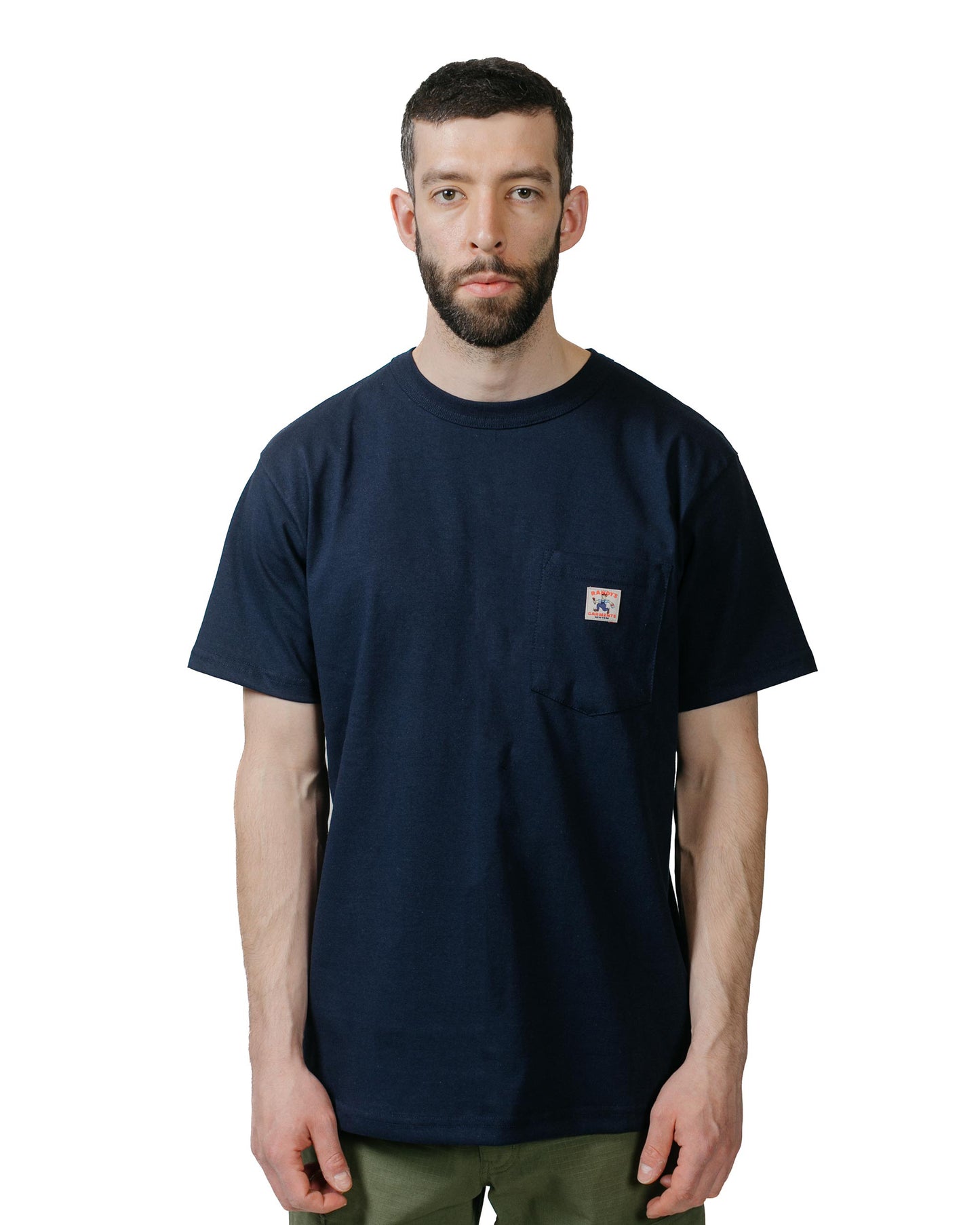 Randy's Garments Pocket Tee Navy model front