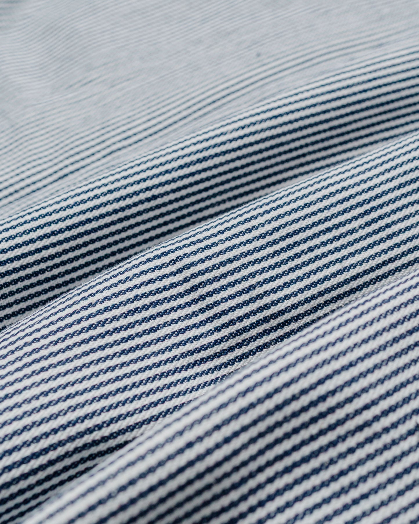 Randy's Garments 1-Pocket Work Shirt 8oz Narrow Stripe Cotton Denim White/Indigo