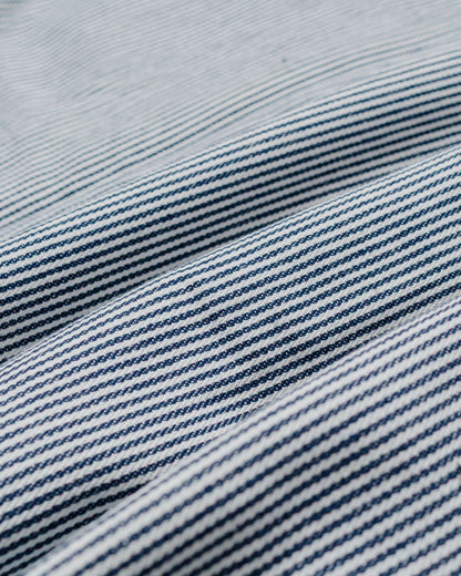 Randy's Garments 1-Pocket Work Shirt 8oz Narrow Stripe Cotton Denim White/Indigo