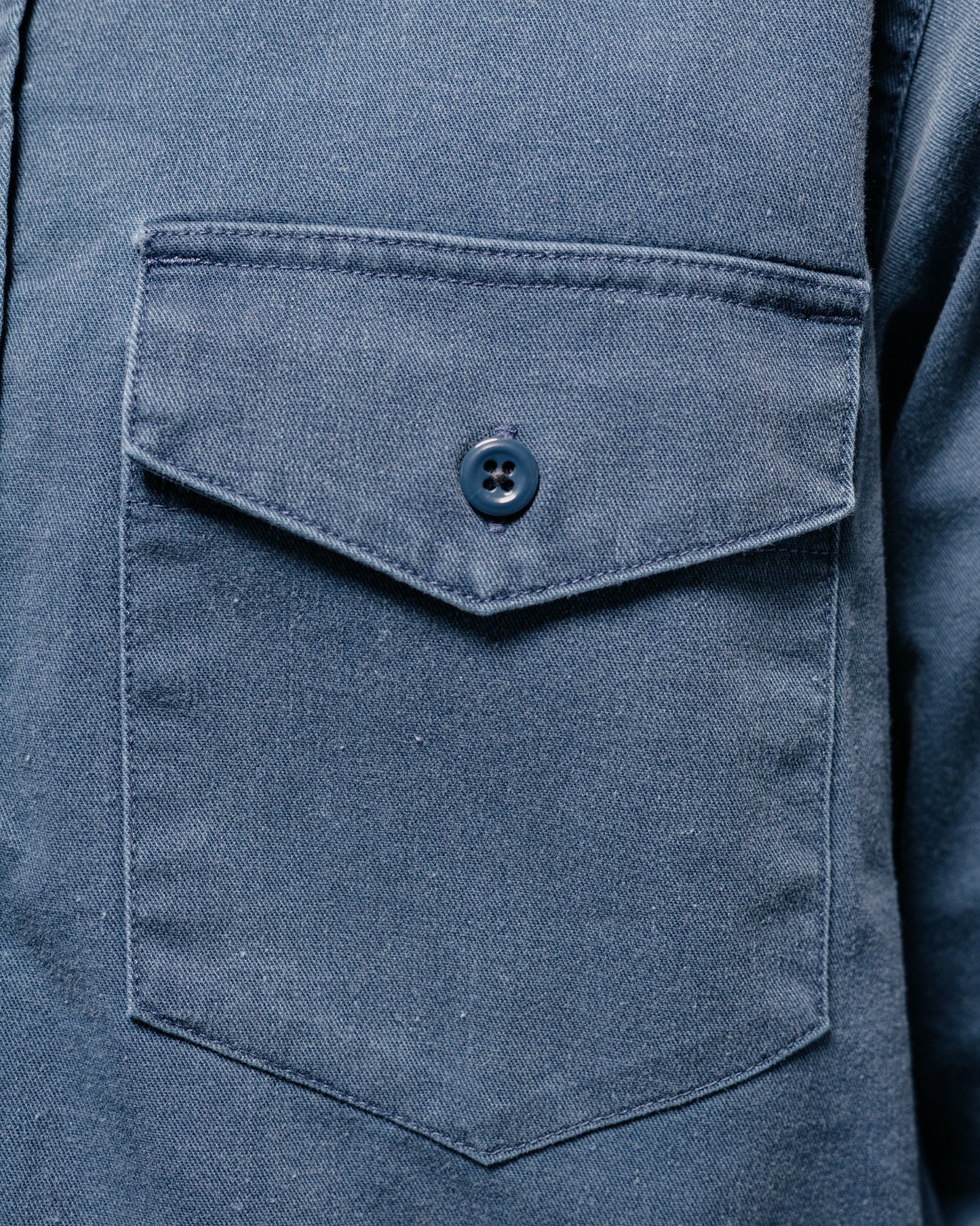 Randy's Garments 1ポケット ワークシャツ ブルー 7オンス ストーンウォッシュ コットンカデットクロス