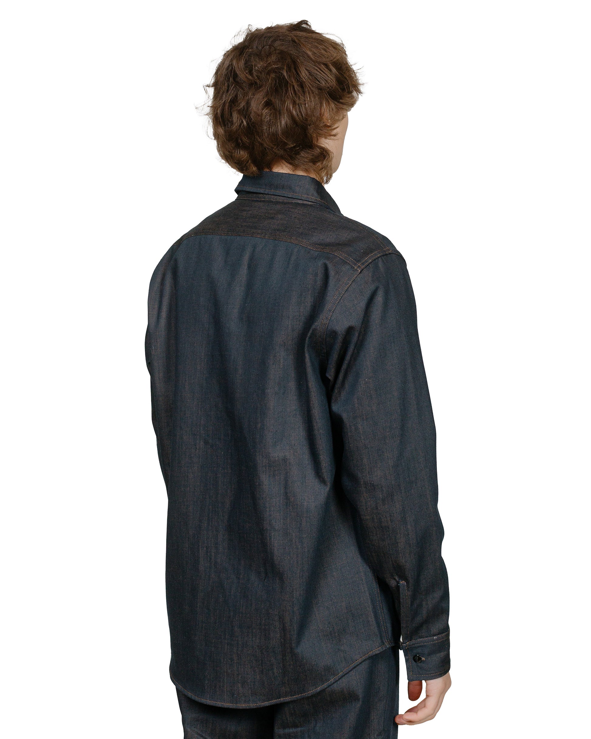 Randy's Garments 1-Pocket Work Shirt Candiani 10oz Printed Denim model back