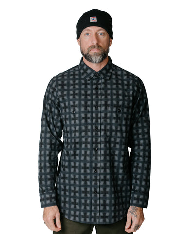 Randy's Garments 3-Pocket Work Shirt Brushed Poplin Stencil Plaid Grey