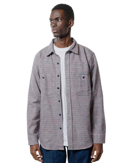 Randy's Garments 3-Pocket Work Shirt Cotton Heavy Brushed Houndstooth Blue/Red