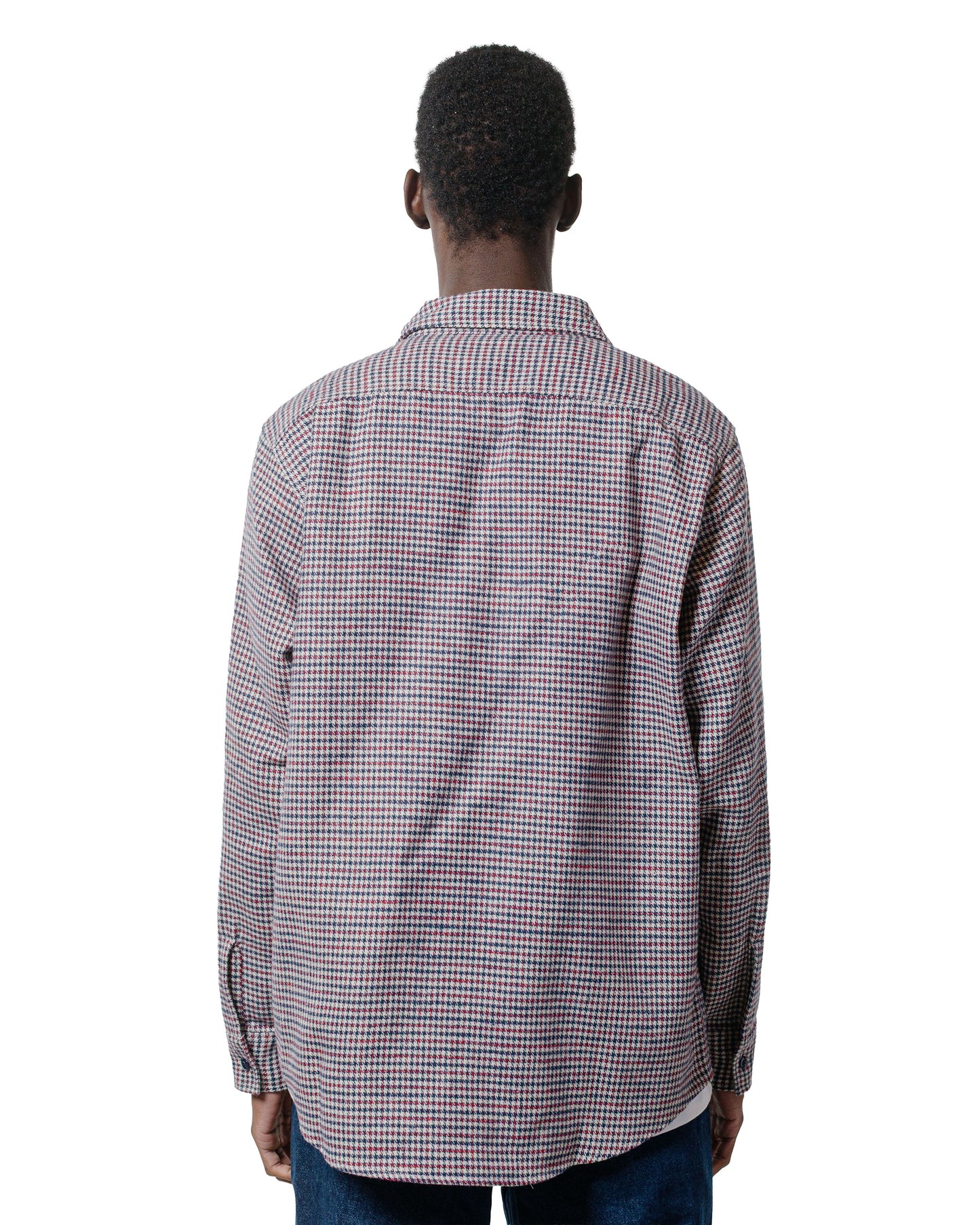 Randy's Garments 3-Pocket Work Shirt Cotton Heavy Brushed Houndstooth Blue/Red