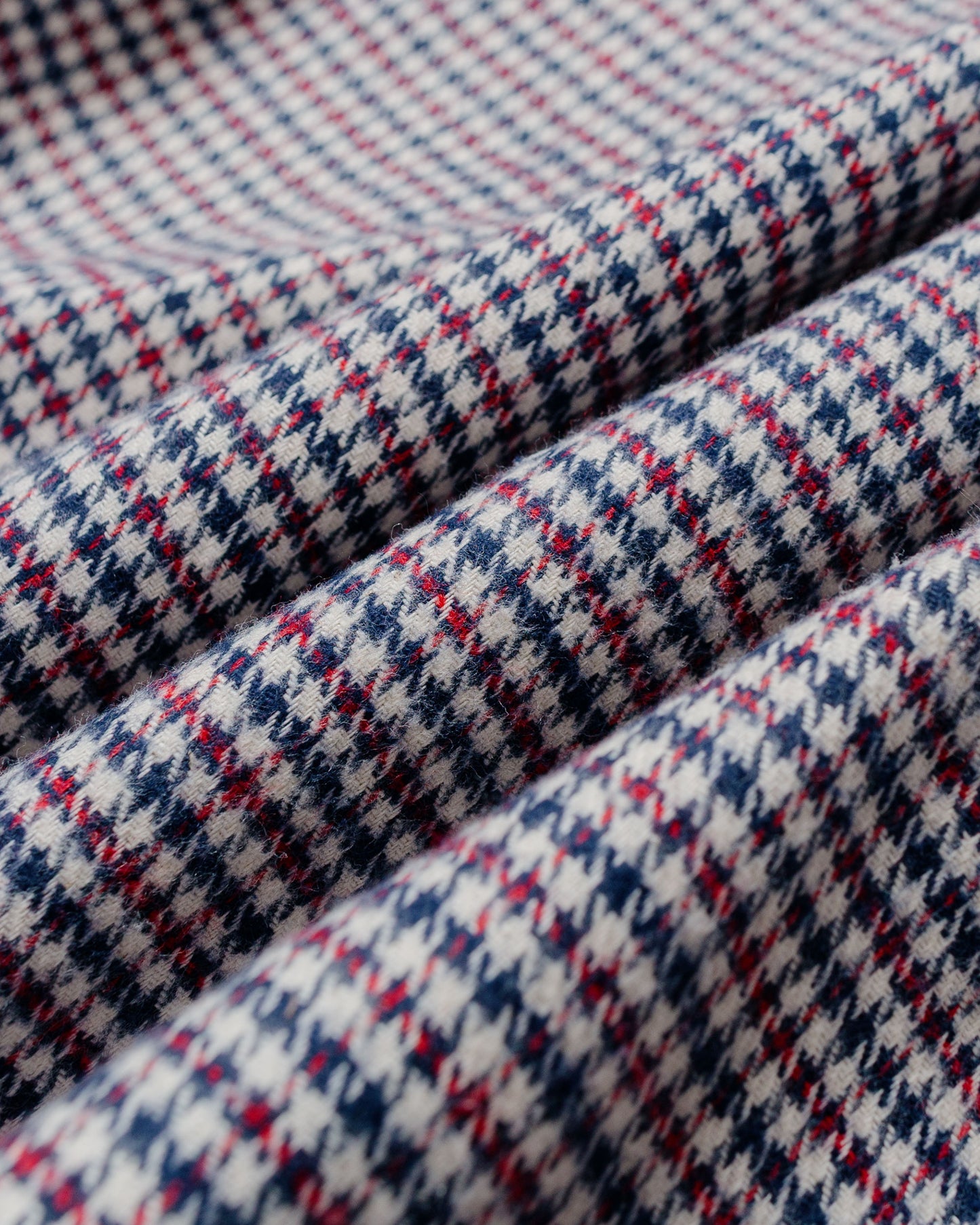 Randy's Garments 3-Pocket Work Shirt Cotton Heavy Brushed Houndstooth Blue/Red