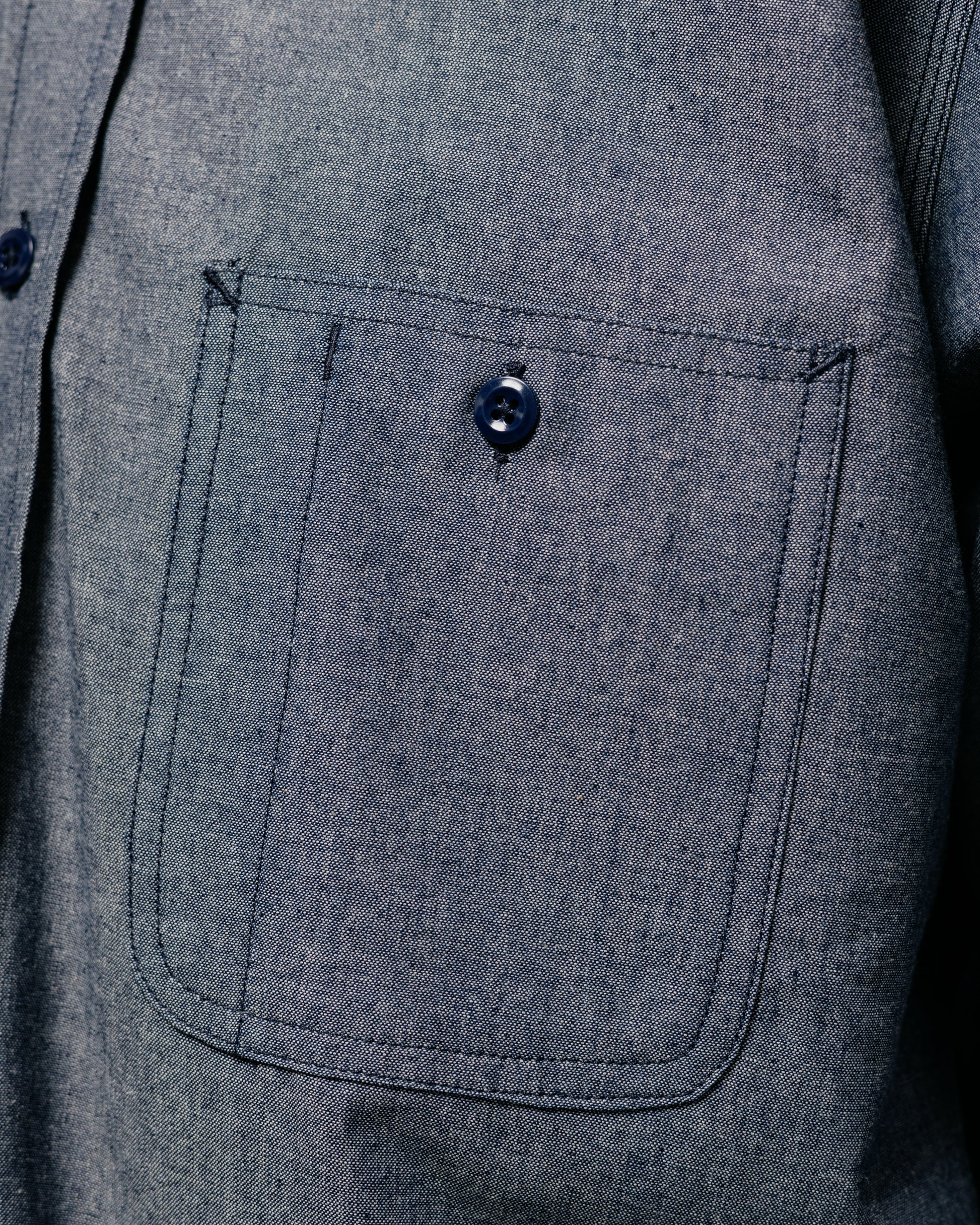 Randy's Garments 3-Pocket Work Shirt Cotton Washed Chambray Indigo