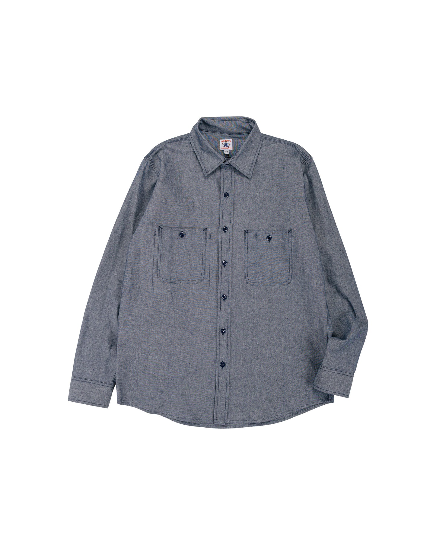 Randy's Garments 3-Pocket Work Shirt Cotton Washed Chambray Indigo