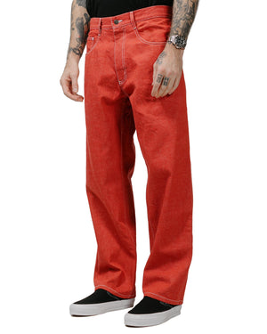 Randy's Garments 7-Pocket Jean 13.75oz Laundered Uncut Selvedge Denim Red model front