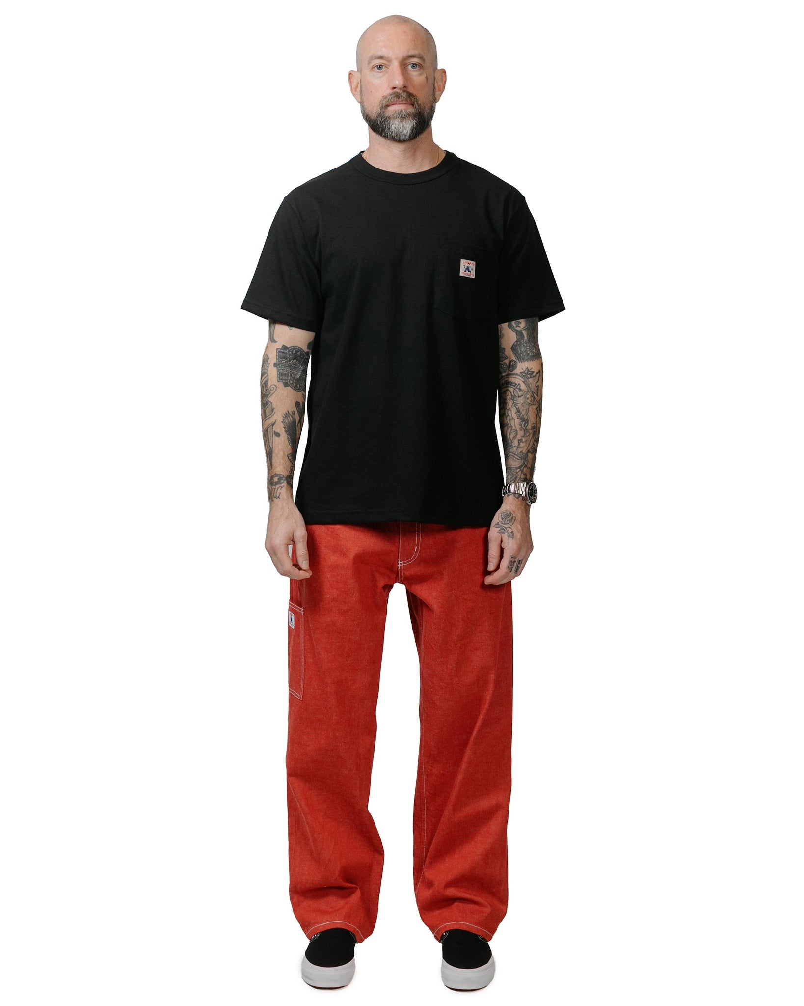 Randy's Garments 7-Pocket Jean 13.75oz Laundered Uncut Selvedge Denim Red model full