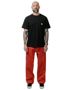 Randy's Garments 7-Pocket Jean 13.75oz Laundered Uncut Selvedge Denim Red model full