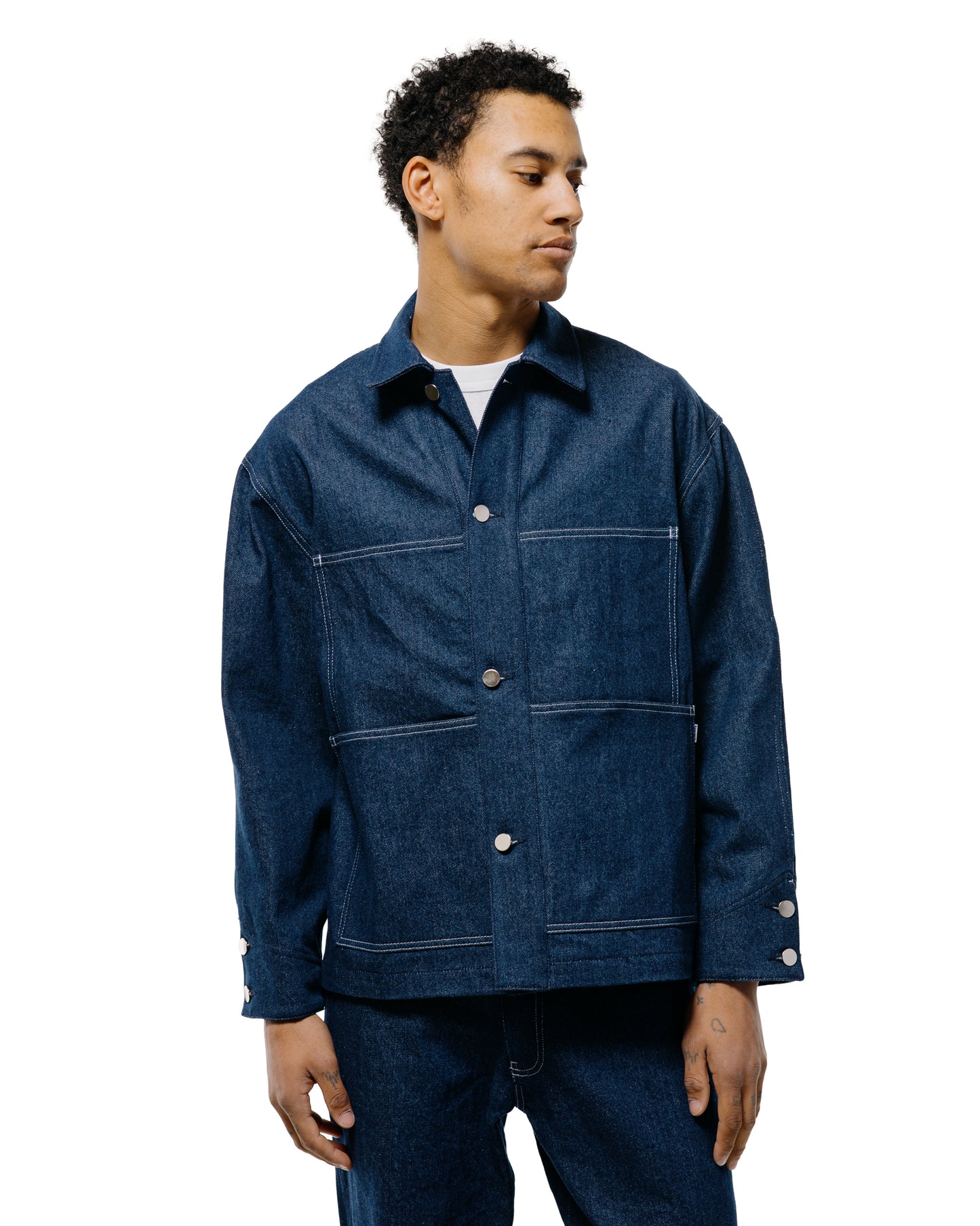 Randy's Garments Chore Coat Scoured Indigo 12oz Cotton Denim