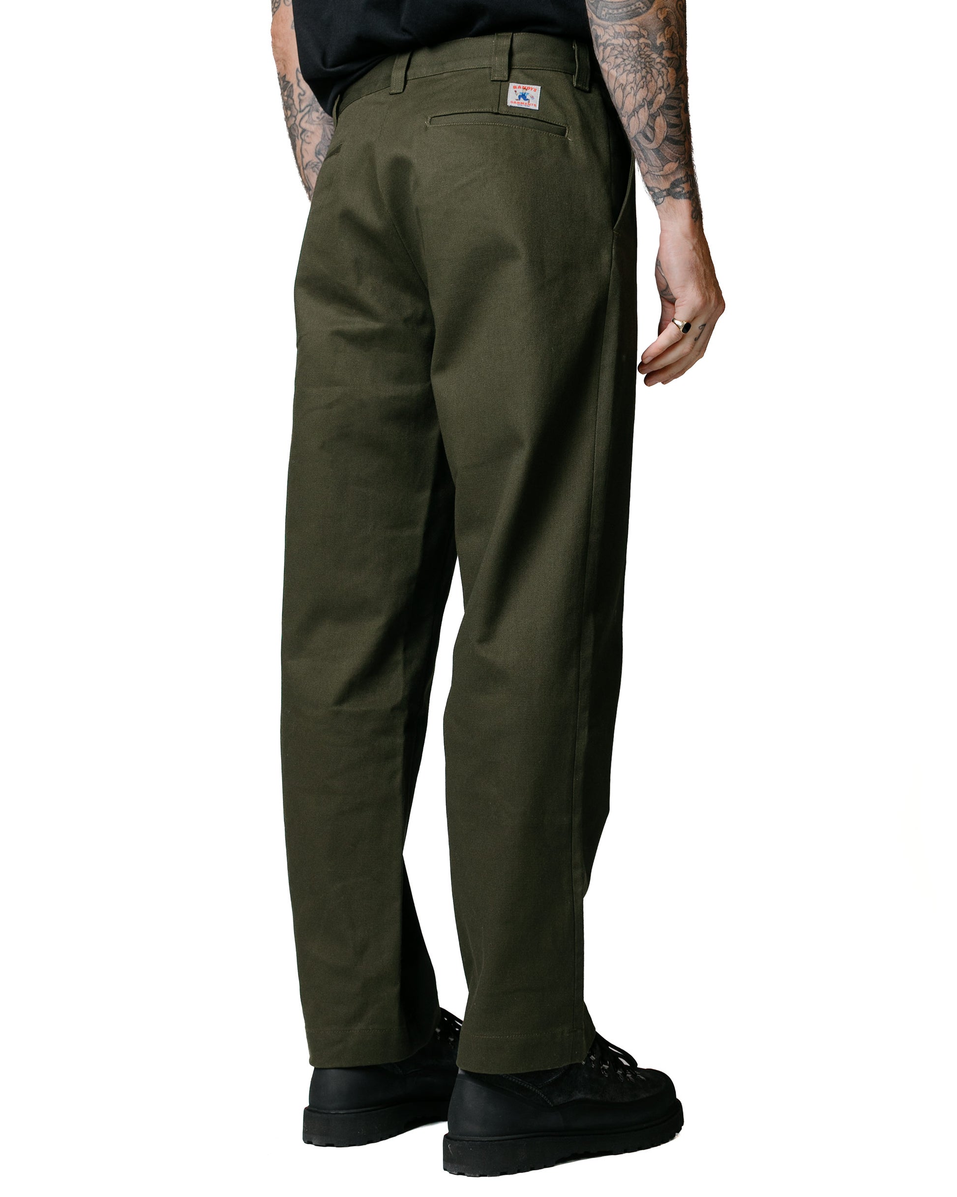 Randy's Garments Gusseted Work Pants Super Twill Dark Olive model back