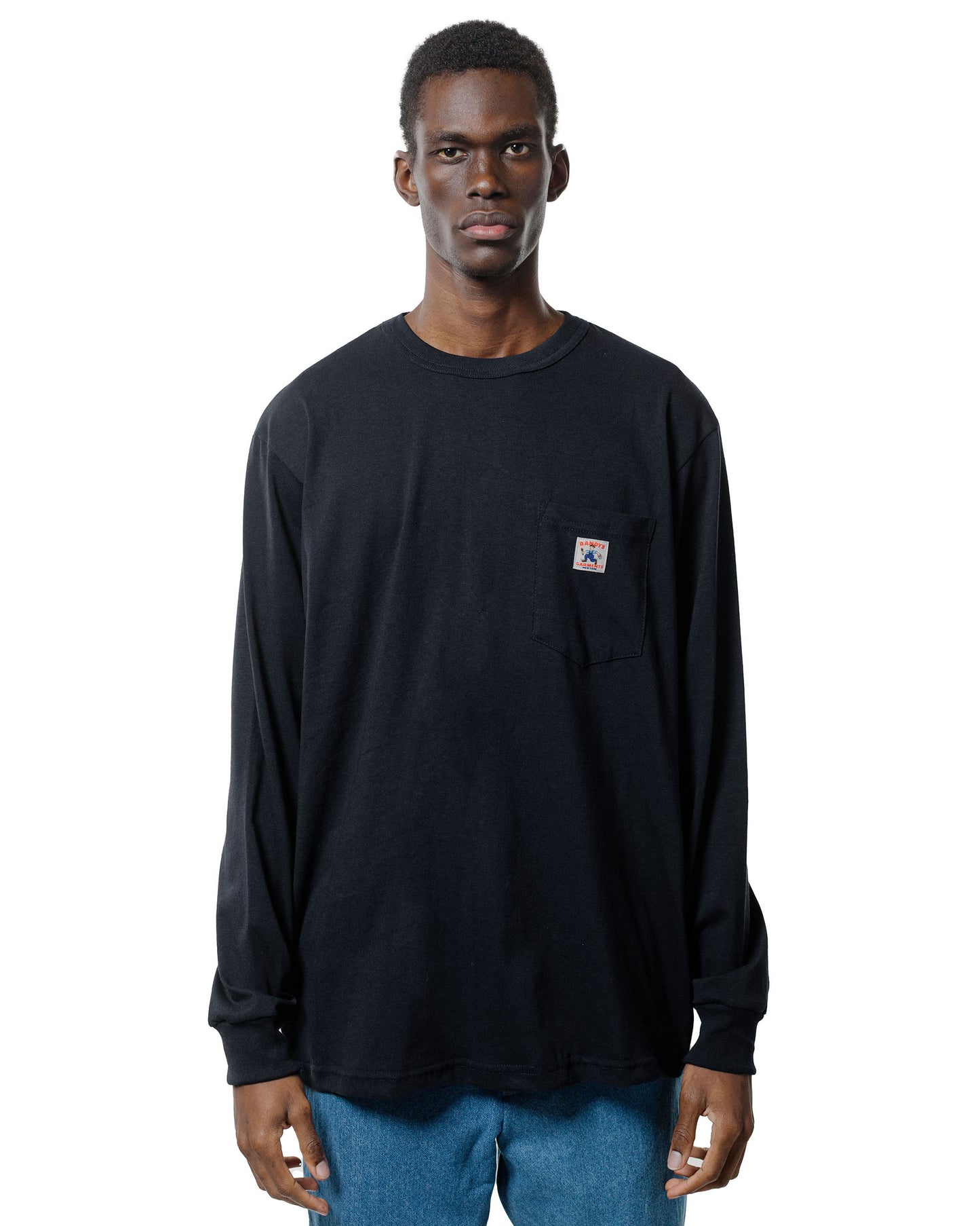 Randy's Garments Long-Sleeve Pocket Tee Black