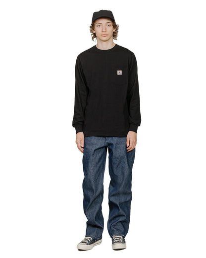 Randy's Garments Long-Sleeve Pocket Tee Black model full