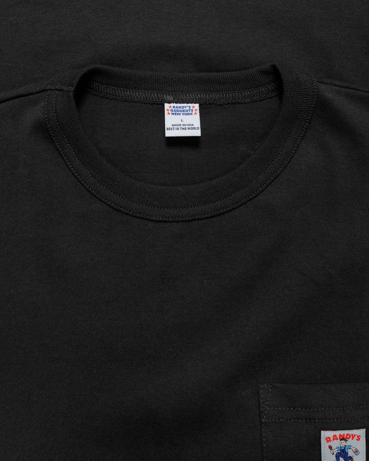 Randy's Garments Long-Sleeve Pocket Tee Black