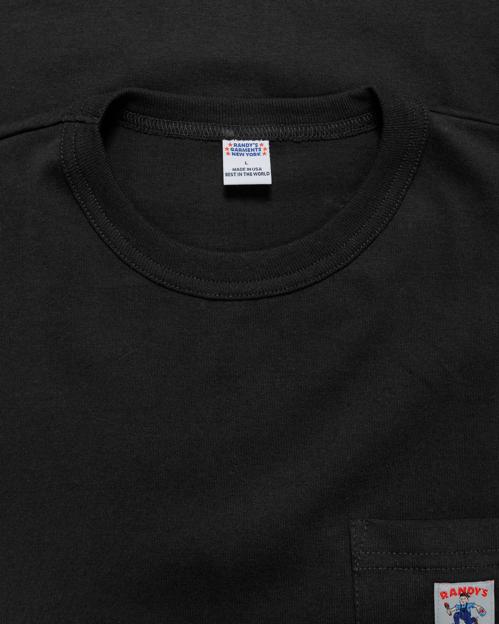 Randy's Garments Long-Sleeve Pocket Tee Black