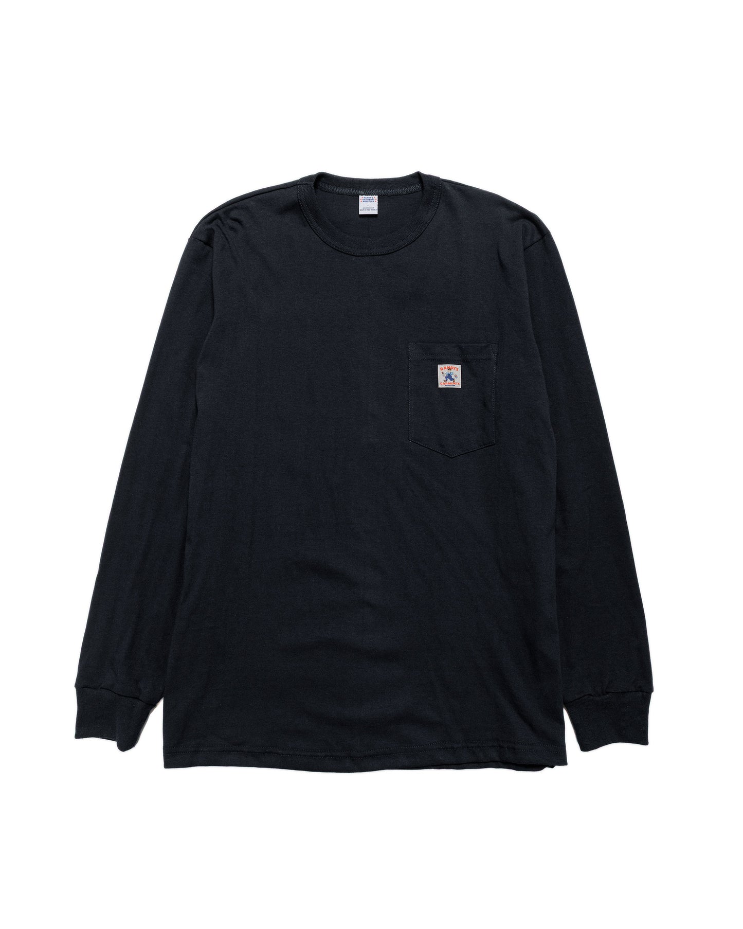 Randy's Garments Long-Sleeve Pocket Tee Black