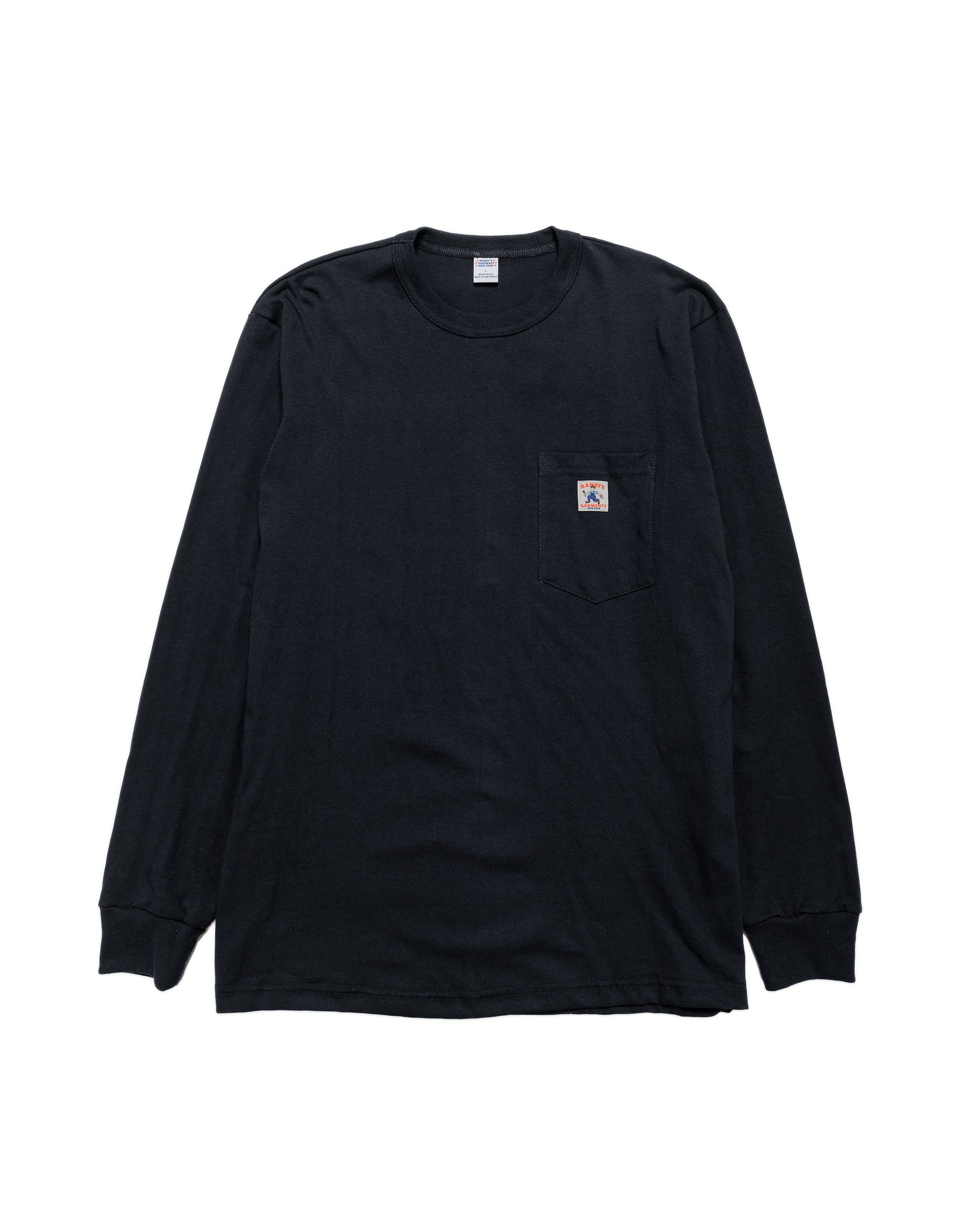 Randy's Garments Long-Sleeve Pocket Tee Black