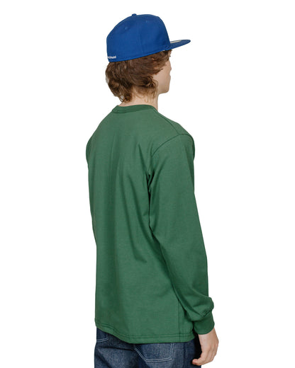 Randy's Garments Long-Sleeve Pocket Tee Dark Green model back