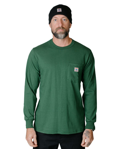 Randy's Garments Long-Sleeve Pocket Tee Dark Green