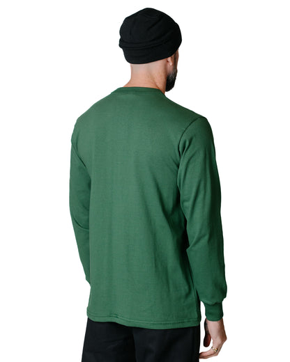 Randy's Garments Long-Sleeve Pocket Tee Dark Green model back