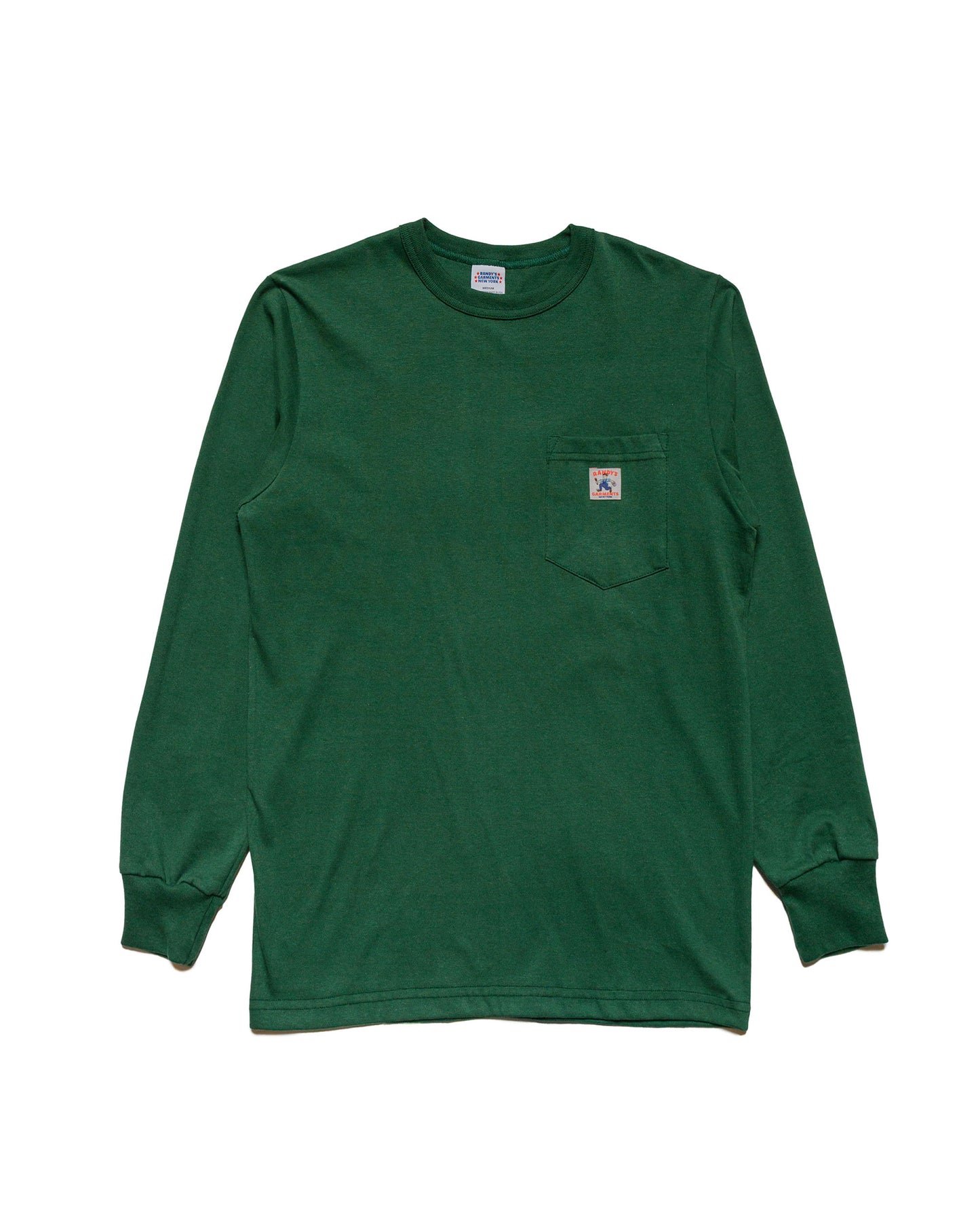 Randy's Garments Long-Sleeve Pocket Tee Dark Green