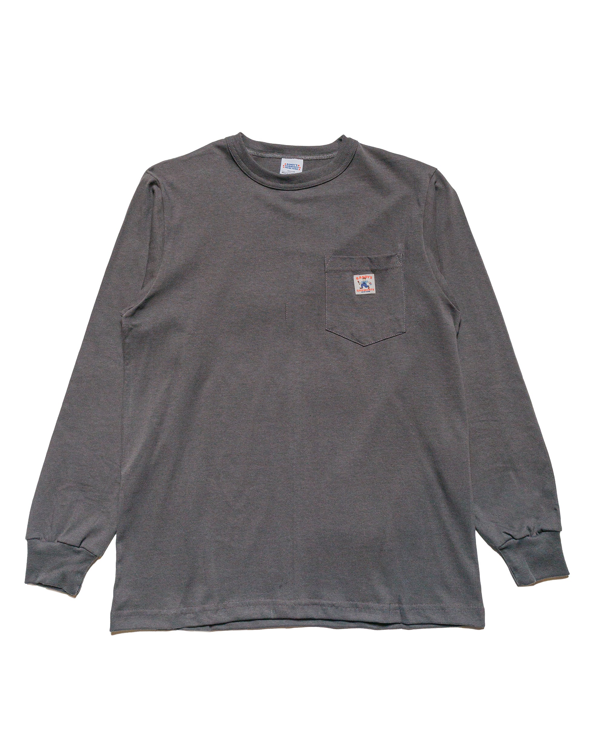 Randy's Garments Long-Sleeve Pocket Tee Grey