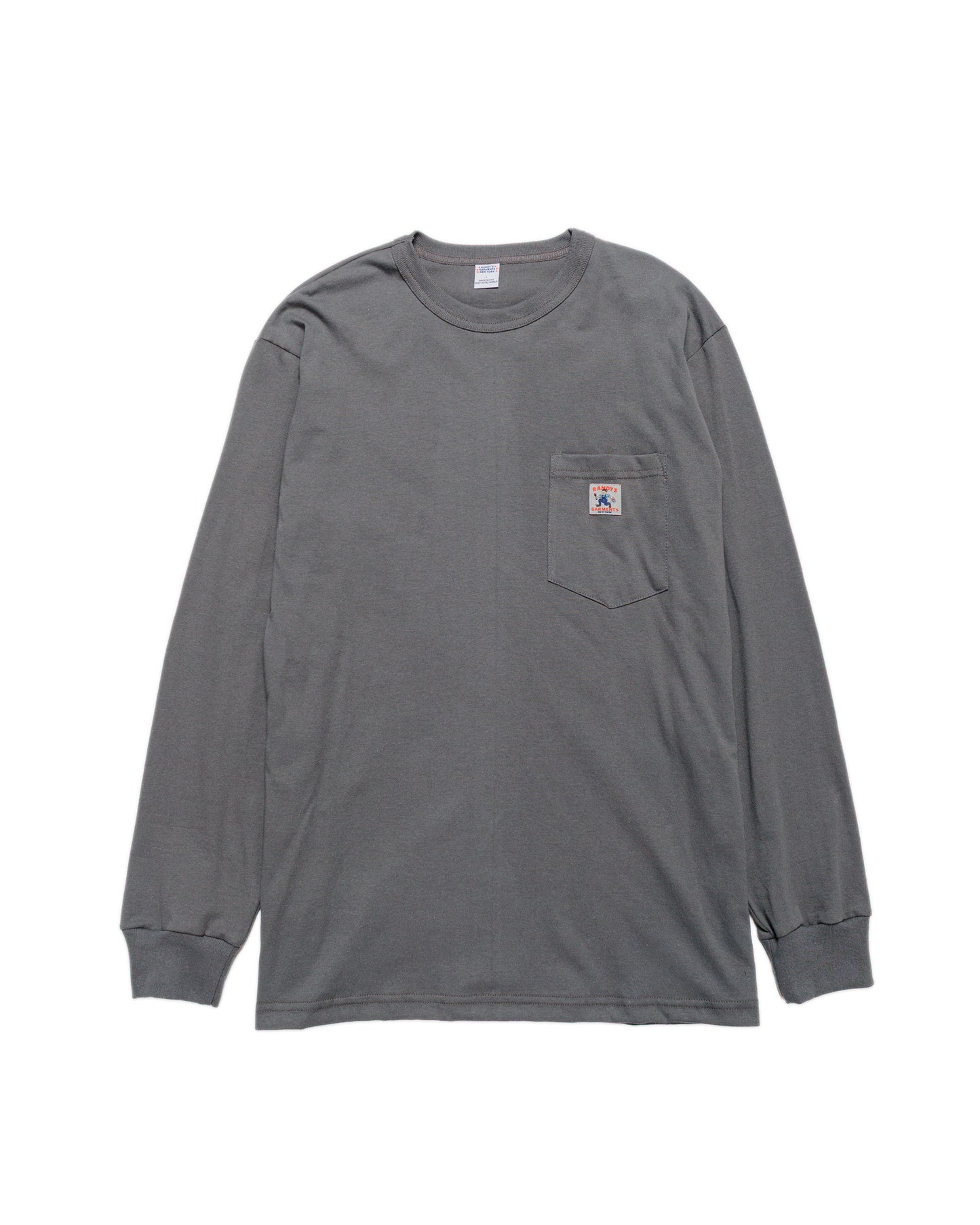 Randy's Garments Long-Sleeve Pocket Tee Grey