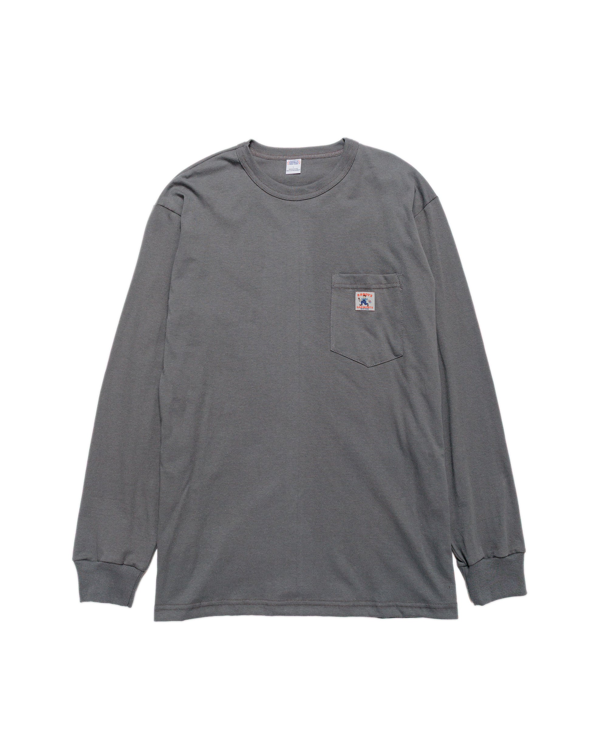 Randy's Garments Long-Sleeve Pocket Tee Grey