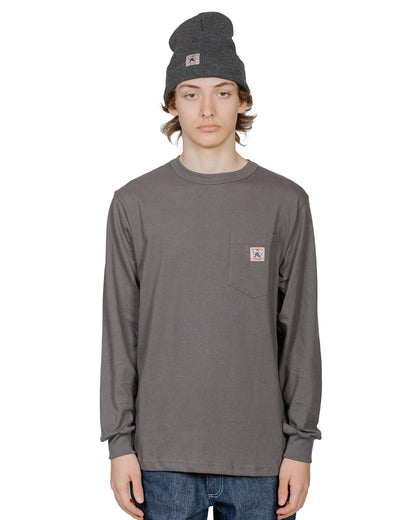 Randy's Garments Long-Sleeve Pocket Tee Grey model front