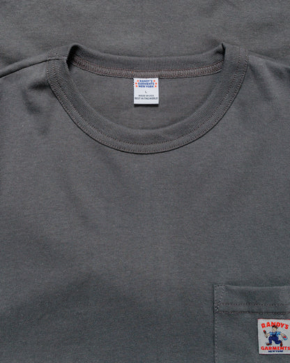 Randy's Garments Long-Sleeve Pocket Tee Grey