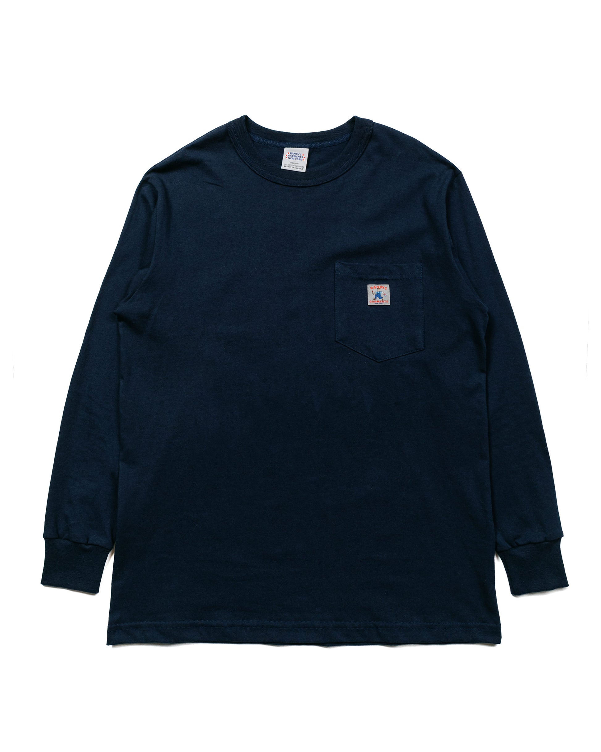 Randy's Garments Long-Sleeve Pocket Tee Navy